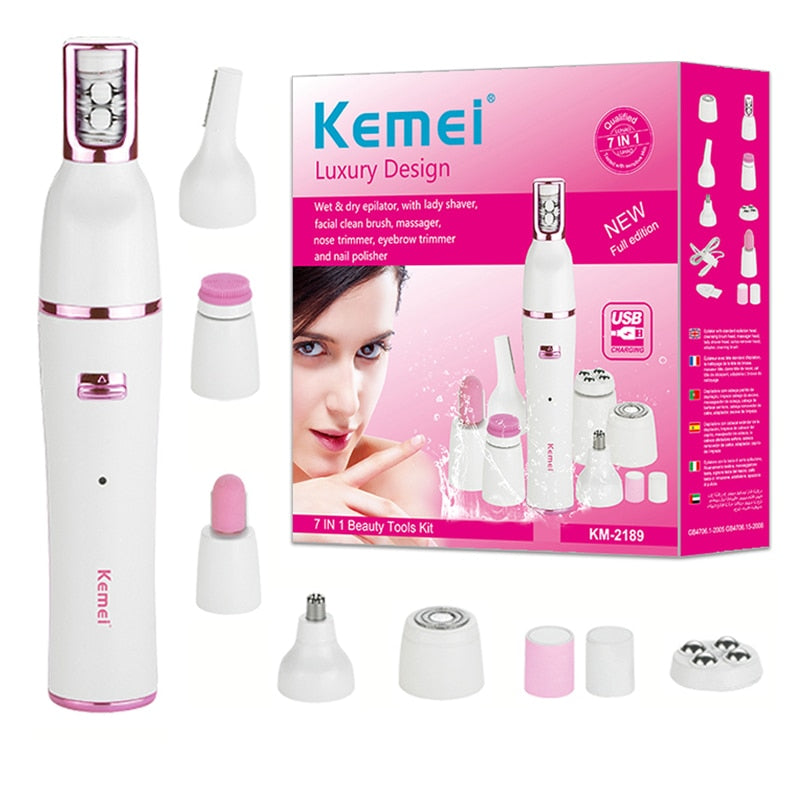 7in1 Women Epilator Electric Facial Hair Remover